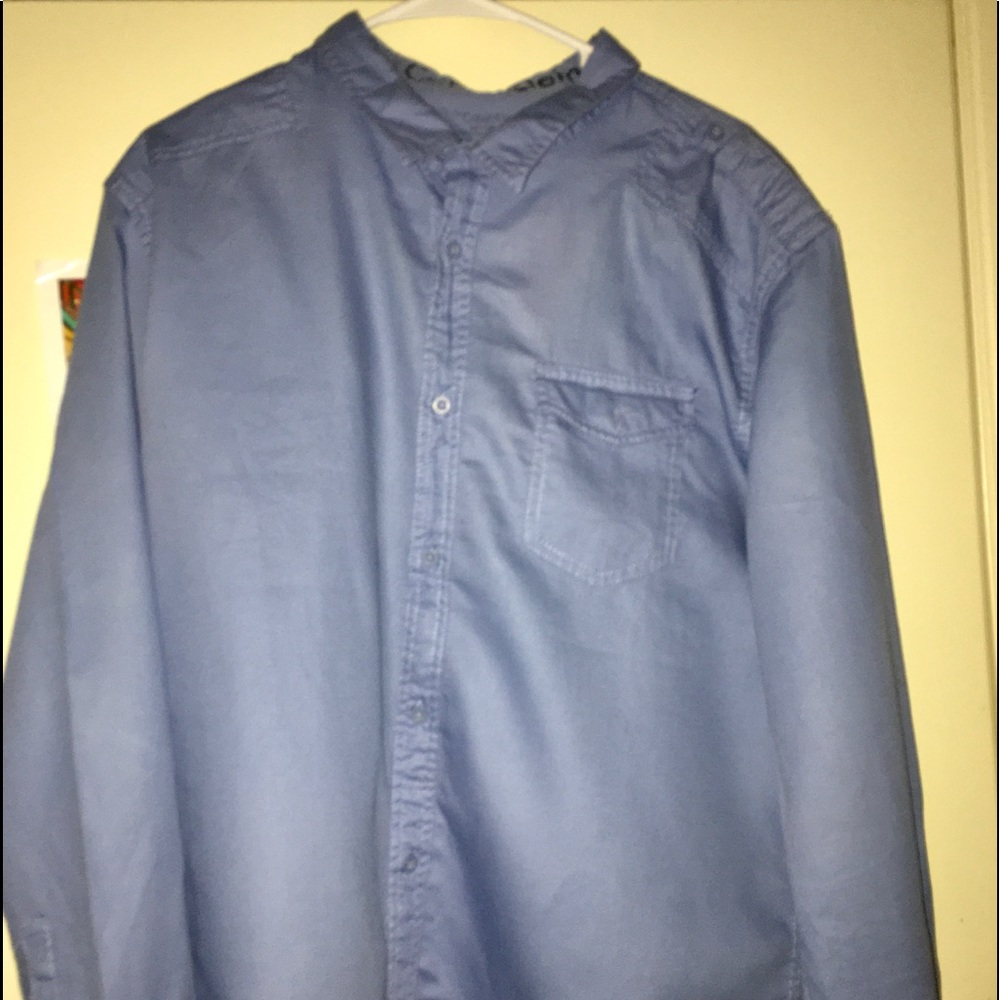 CALVIN KLEIN MEN’S SHIRT LONG SLEEVE XL BLUE.